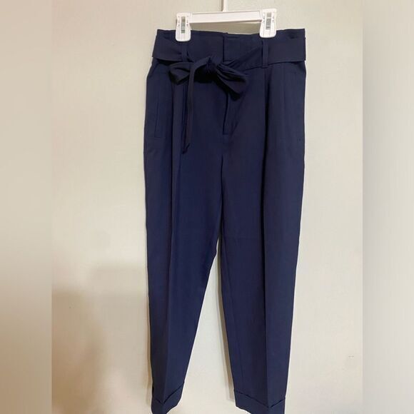 GAP Pants - Gap Navy Blue True Indigo Hi-Rise ‎ Belted Cropped Pants, SIZE 0